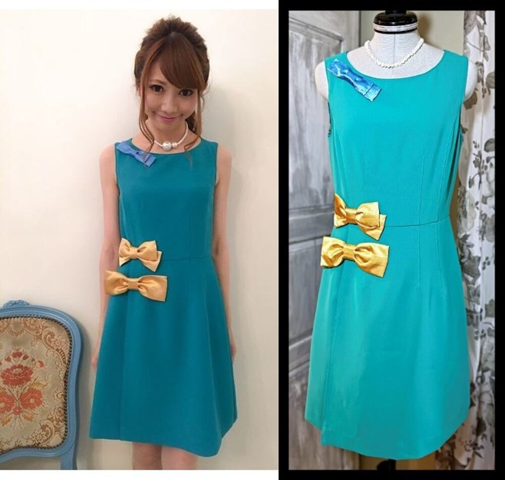 Jesus Diamante Ariana OP Dress Emerald Ribbons J Fashion Gyaru Japan Size 40